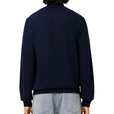 Bluza męska Lacoste granatowa bawełniana rozpinana z kołnierzykiem kieszenie zapinane na zamek