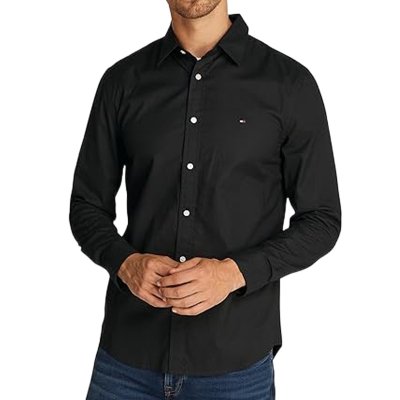 Koszula czarna Tommy Hilfiger Slim Fit męska logo