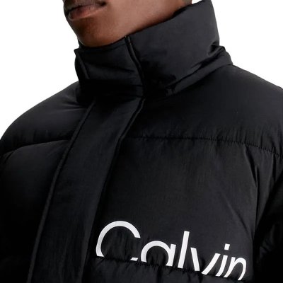 Kurtka Calvin Klein Jeans puchowa męska czarna z kapturem