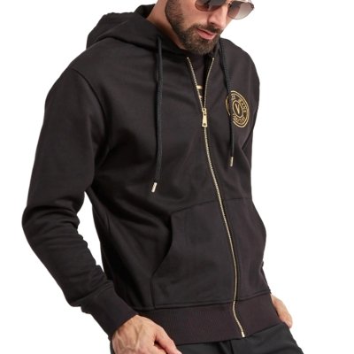 Bluza męska Versace Jeans Couture czarna rozpinana z kapturem