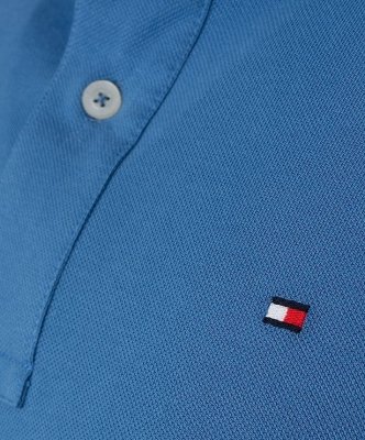 Polówka polo Tommy Hilfiger męska niebieska małe logo bawełniana