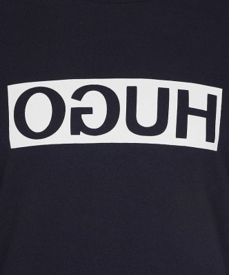 Bluza męska Hugo Boss duże logo granatowa wkładana przez głowę