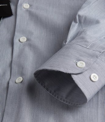 Emporio Armani koszula szara Modern Fit męska w paski