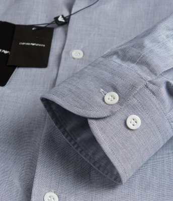 Emporio Armani koszula szara Modern Fit męska logo