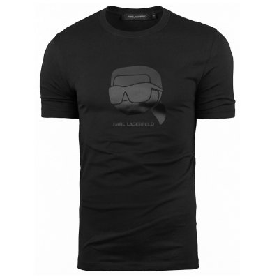 Karl Lagerfeld t-shirt koszulka czarna duże logo bawełniana