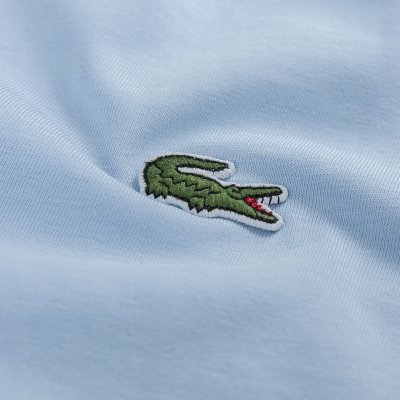 T-shirt koszulka Lacoste męska błękitna z okrągłym dekoldem bawełniana