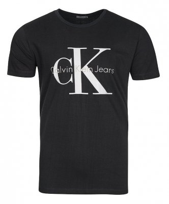 T-shirt koszulka Calvin Klein Jeans męska z okrągłym dekoldem grafitowa