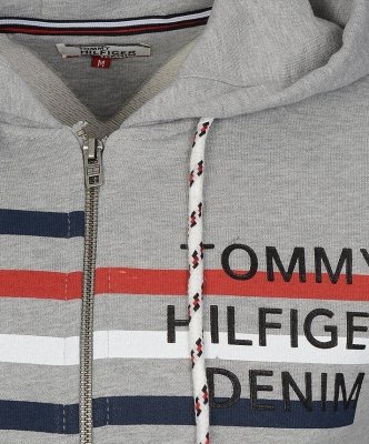 Bluza Tommy Hilfiger męska szara rozpinana z kapturem Denim