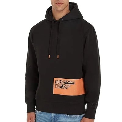 Bluza Calvin Klein Jeans męska czarna z kapturem