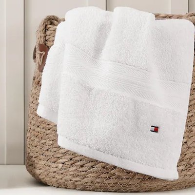 Ręcznik biały Tommy Hilfiger bawełniany
