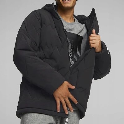 Kurtka męska Puma sportowa  czarna z kapturem 