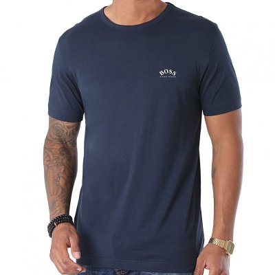 Hugo Boss t-shirt koszulka na krótki rękaw męska granatowa logo na piersi