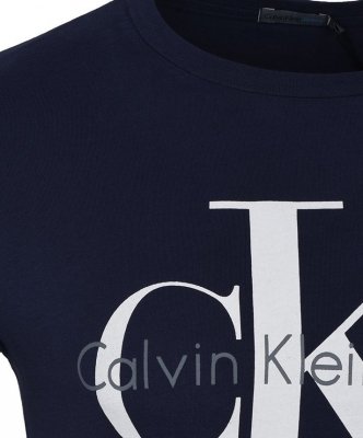 T-shirt koszulka Calvin Klein Jeans męska z okrągłym dekoldem granatowa
