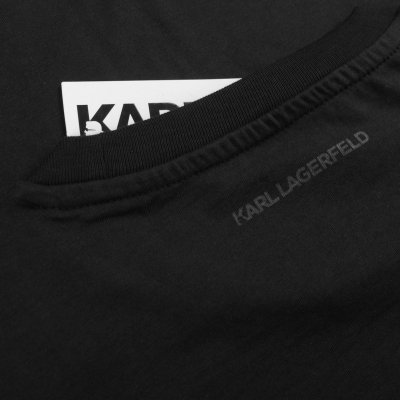Karl Lagerfeld t-shirt koszulka czarna duże logo bawełniana