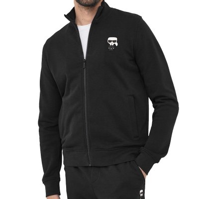 Bluza Karl Lagerfeld męska ze stójką rozpinana czarna