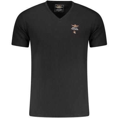 Aeronautica Militare t-shirt męski koszulka czarny z dekoldem V