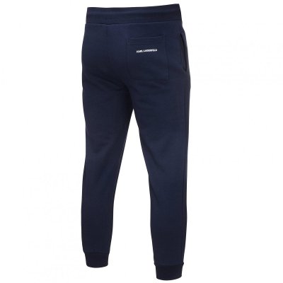 Spodnie Karl Lagerfeld męskie granatowe bawełniane