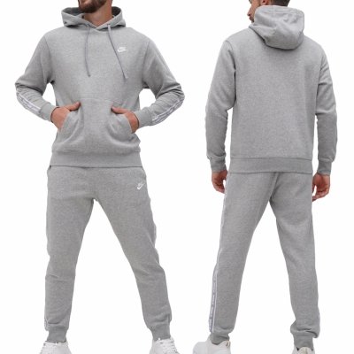 Nike komplet dresowy bawełniany męski spodnie bluza z kapturem szary