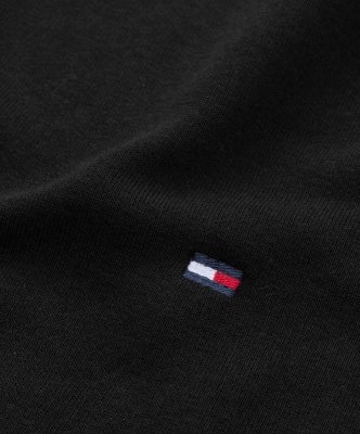 Bluza Tommy Hilfiger męska czarna wkładana przez głowę bawełniana