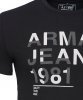 T-shirt Armani Jeans logo koszulka męska czarna bawełniana z nadrukiem
