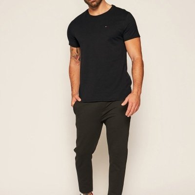 T-shirt Tommy Jeans koszulka męska z okrągłym dekoldem czarna