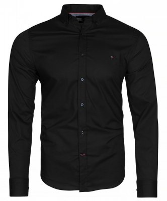 Koszula czarna Tommy Hilfiger Slim Fit męska logo