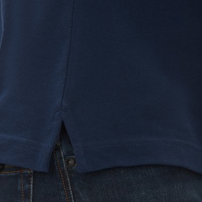 Polo polówka Versace Jeans Couture koszulka męska granatowa srebrne logo bawełniana