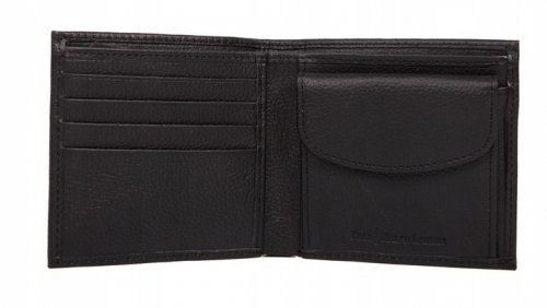 Portfel Ralph Lauren męski czarny na banknoty karty i dokumenty skórzany