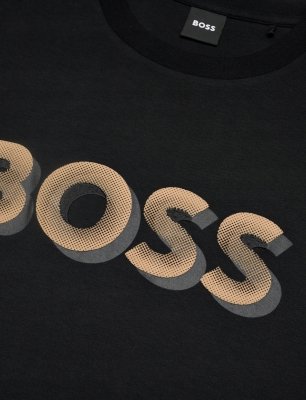 Hugo Boss t-shirt koszulka na krótki rękaw męska czarna duże logo