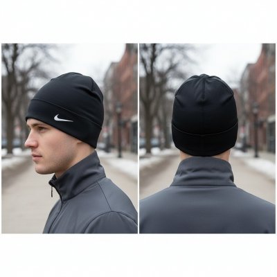 Nike czapka zimowa czarna logo unisex sportowa