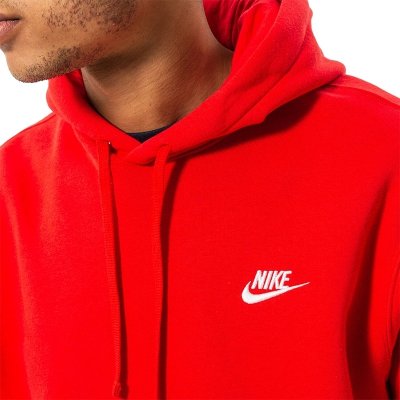 Nike komplet dresowy bawełniany męski spodnie bluza z kapturem czerwony