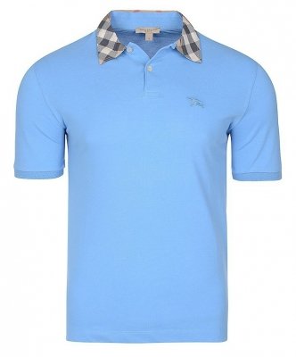 Burberry koszulka polo polówka męska Slim Fit błękitna z kołnierzykiem