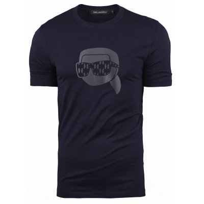 Karl Lagerfeld t-shirt koszulka granatowa duże logo bawełniana