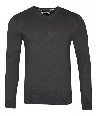 Sweter męski Tommy Hilfiger grafitowy bawełniany