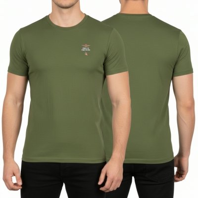 Aeronautica Militare t-shirt męski koszulka khaki okrągły crew-neck