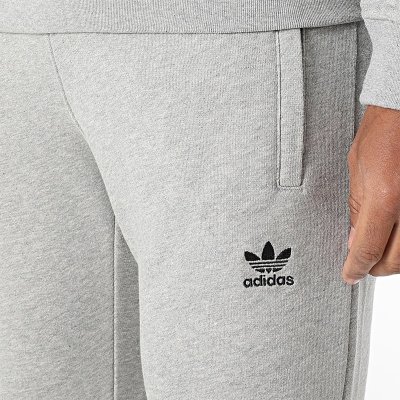 Adidas komplet dresowy bawełniany męski spodnie bluza z kapturem szary