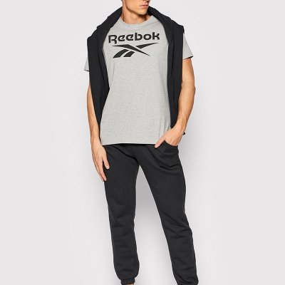Reebok t-shirt szary bawełniany męski koszulka duży napis