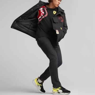 Kurtka męska Puma Ferrari sportowa czarna z kapturem 