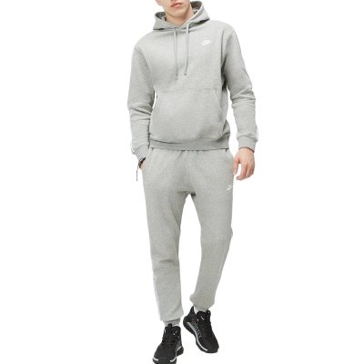 Nike komplet dresowy bawełniany męski spodnie bluza z kapturem szary