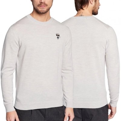 Sweter męski Karl Lagerfeld wełniany szary