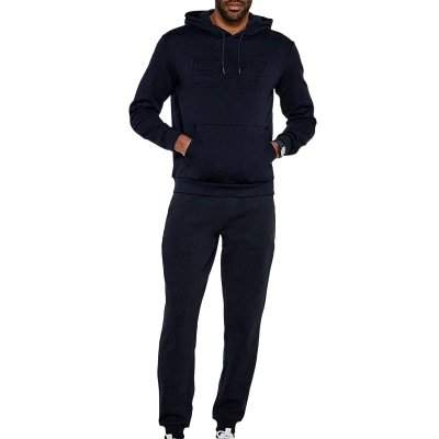 Bluza Emporio Armani EA7 męska granatowa z kapturem bawełniana