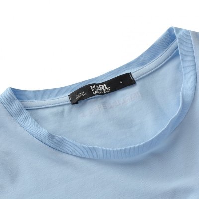 Karl Lagerfeld t-shirt koszulka damska logo na piersi błękitna