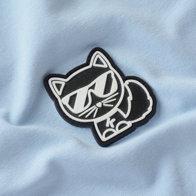 Karl Lagerfeld t-shirt koszulka damska logo na piersi błękitna