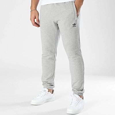 Adidas komplet dresowy bawełniany męski spodnie bluza z kapturem szary