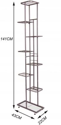 Stojak metalowy na kwiaty i doniczki 8-poziomowy kwietnik piętrowy