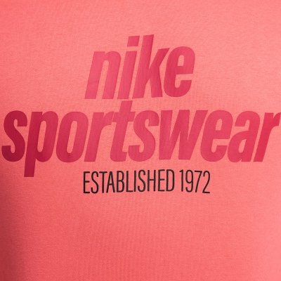 Bluza Nike koralowa z kapturem bawełniana kangurka