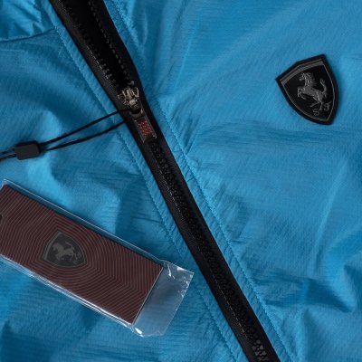 Puma Ferrari kurtka damska zielona rozpinana z kapturem wiatrówka