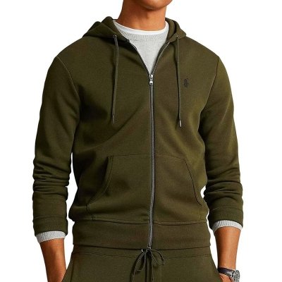Bluza Ralph Lauren męska rozpinana z kapturem khaki zielona
