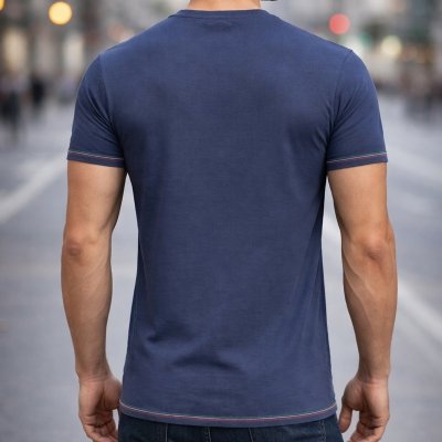 Aeronautica Militare t-shirt męski koszulka granatowy okrągły crew-neck