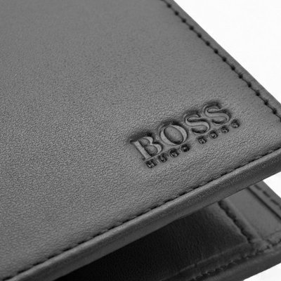 Portfel Hugo Boss Asolo męski czarny na bilon banknoty i karty skórzany